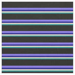 Tissu Cyan foncé, Beige, Bleu, Moyen Ardoise Bleu & Noir