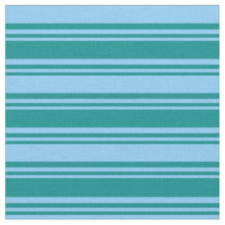 Tissu Cyan foncé et ciel bleu clair Motif des rayures