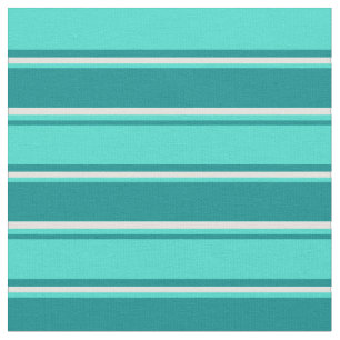 Tissu Cyan foncé, turquoise et Motif cyan clair