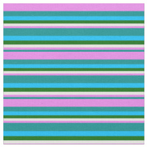 Tissu Cyan foncé, violet, blanc, vert et bleu ciel profo