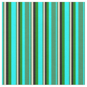 Tissu Cyan, Sea Green, Tan, Black et Green