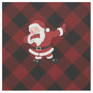 Tissu Dabbing Red Plaid Santa Claus   Fun Rustic Buffalo