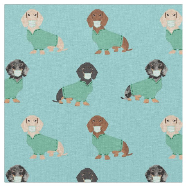 Tissu Dachshund à Scrubs (Fermer)