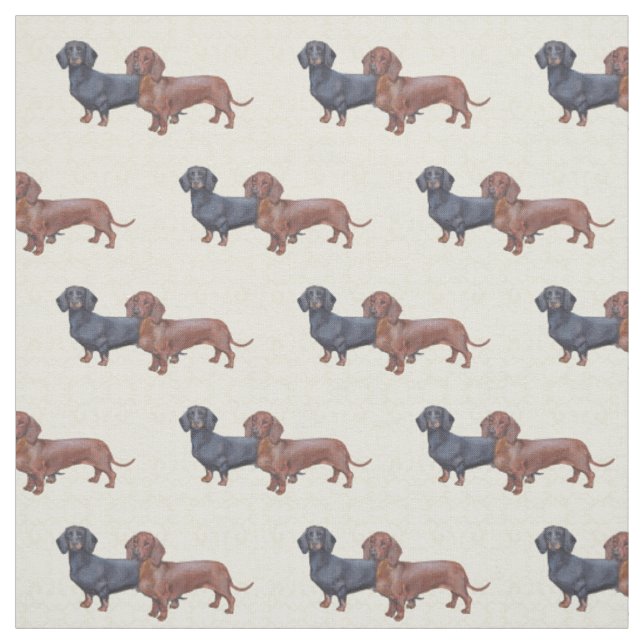 Tissu Dachshund Dog Art Fabric (Échantillon)