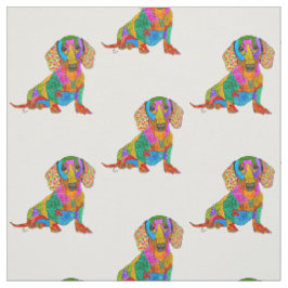 Tissu Dachshund mignon et coloré