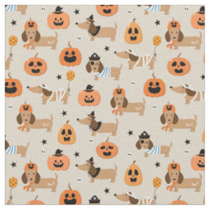 Tissu Dachshunds en Halloween Costumes Motif