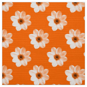 Tissu Dahlia Motif - Orange