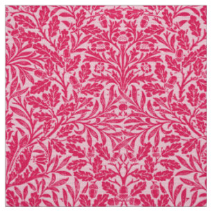 Tissu Damas florales Art Nouveau, rose profond de Fuchsi