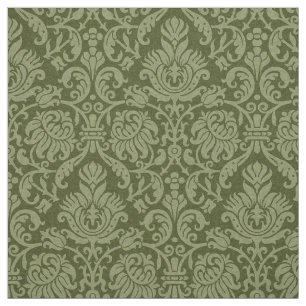 Tissu Damas génoise de la Renaissance, Vert olive