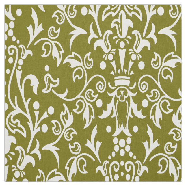 Tissu Damask Olive (Échantillon)
