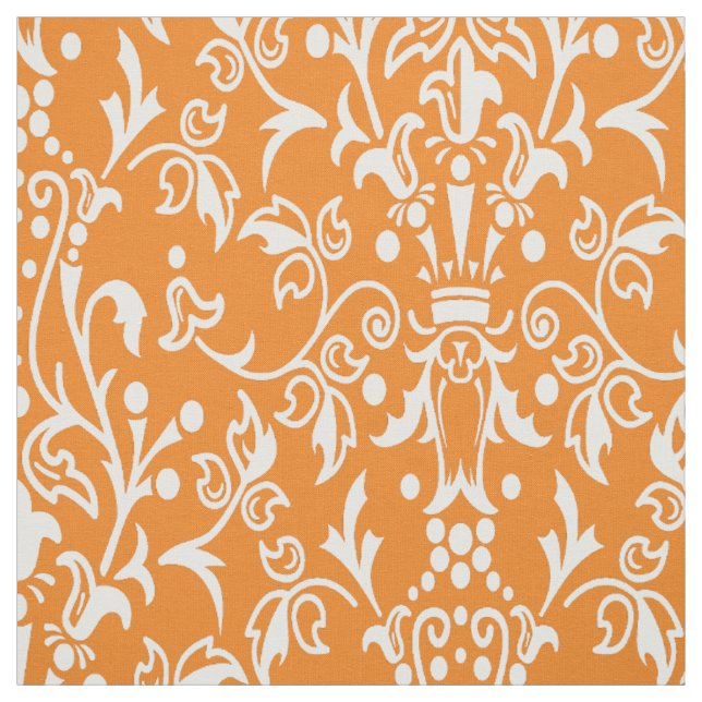 Tissu Damask Orange (Échantillon)