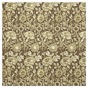 Tissu Damassé, brun et crème d'oeillet de Nouveau d'ar
