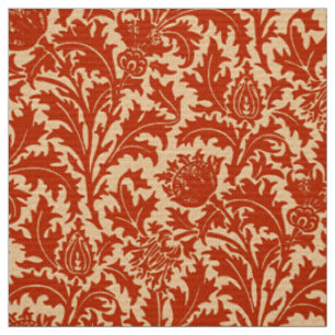 Tissu Damassé de chardon de William Morris, mandarine