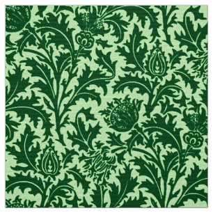 Tissu Damassé de chardon de William Morris, vert vert
