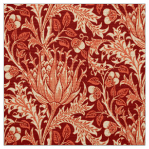 Tissu Damassé de William Morris, profondément orange