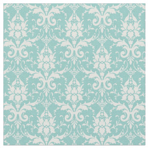 Tissu Damassé élégante florale blanche verte vintage 