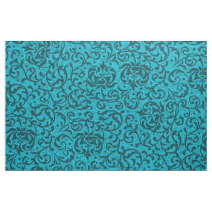 Tissu Damassé florale de turquoise de la Renaissance