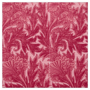 Tissu Damassé Jacobean de fleur, fuchsia et rose-clair
