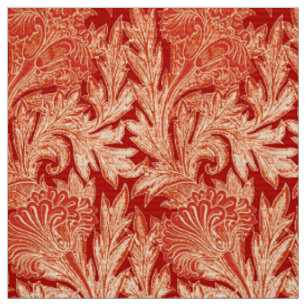 Tissu Damassé, mandarine et orange-clair Jacobean de