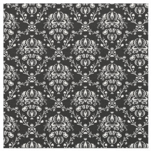 Tissu Damassé noire et blanche