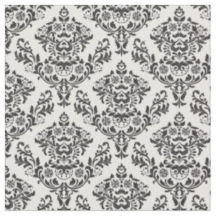 Tissu Damassé noire et blanche