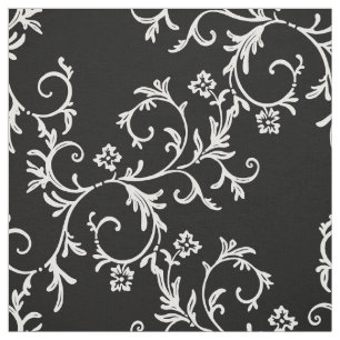 Tissu Damassé noire et blanche