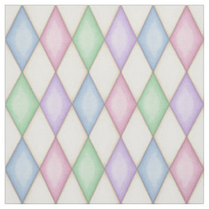 Tissu Damier de diamant arlequin coloré (petite échelle)