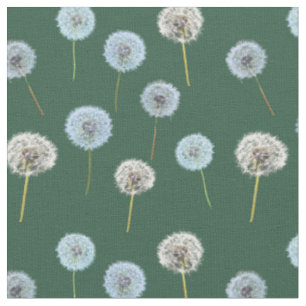 Tissu Dandelions Dandelion Horloge photo vert