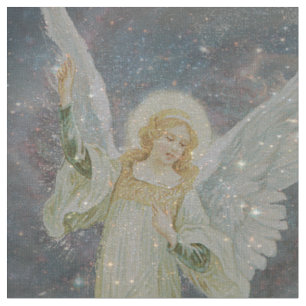 Tissu d'ange gardien avec des étoiles de parties