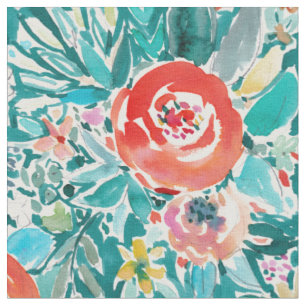 Tissu DANS l'aquarelle lunatique colorée florale de Boh