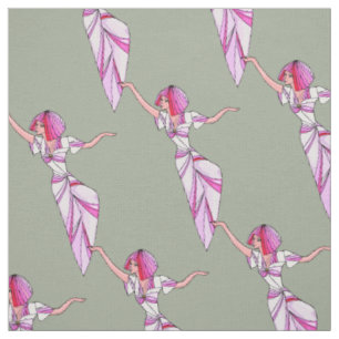 Tissu Danseur rose funky fille avec cheveux roses