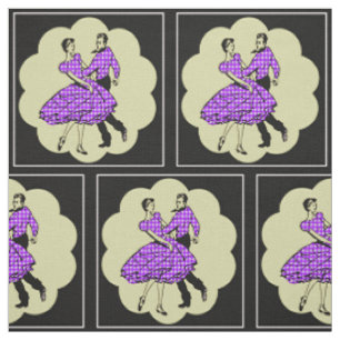 Tissu Danseurs carrés Danseurs de pays Portant le Purple