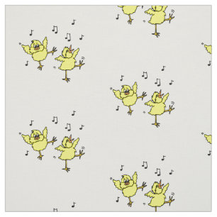 Tissu Danseurs De Poulet Avec Notes De Musique Fabric