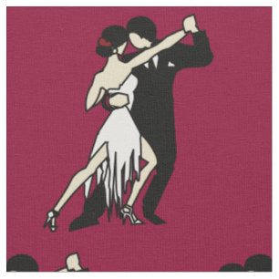 Tissu Danseurs Rich Burgundy Retro Tango
