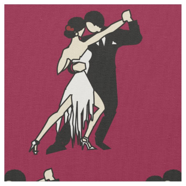 Tissu Danseurs Rich Burgundy Retro Tango (Fermer)