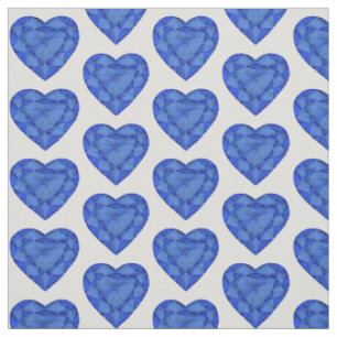 tissu d'aquarelle saphir coupé au coeur