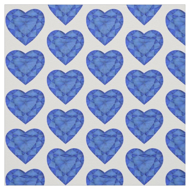 tissu d'aquarelle saphir coupé au coeur (Échantillon)