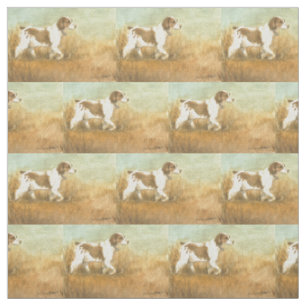 Tissu d'art breton des chiens espagnols
