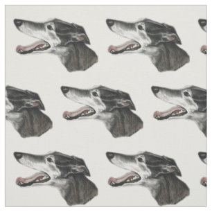 Tissu d'art de chien de profil de lévrier