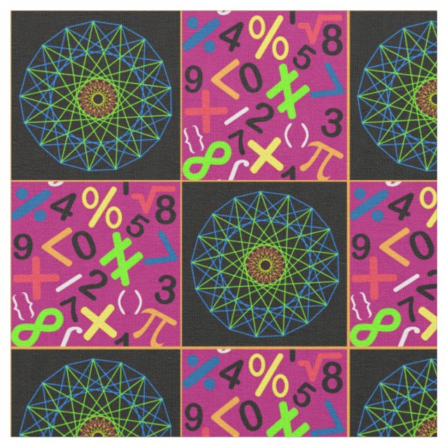 Tissu d'art et de maths, magenta (Fermer)