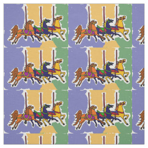 Tissu d'art populaire de chevaux de carrousel