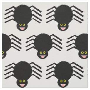Tissu d'artisanat à motifs d'araignée noire