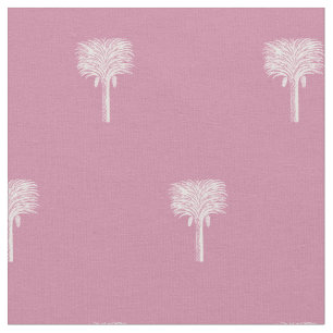 Tissu Date tropicale moderne Palm Dusty Rose