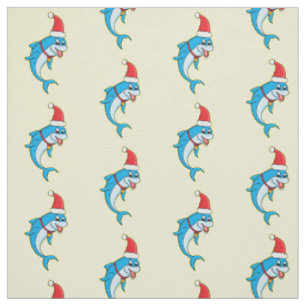 Tissu Dauphin mignon avec dessin animé du chapeau du Pèr