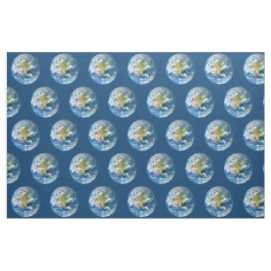 Tissu de bleu de la terre de planète de respect