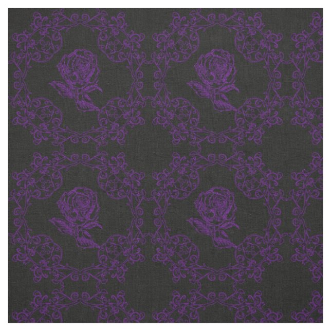 Tissu de blocs de courtepointe Rose damassé violet (Échantillon)