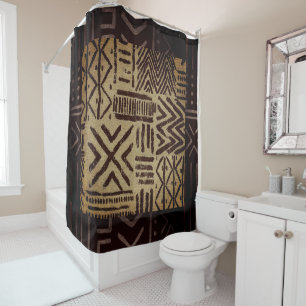 Tissu de boue Tribal Imprimer rideau de douche