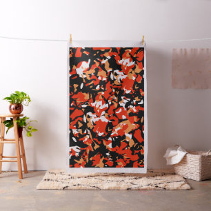 Tissu de camo noir orange