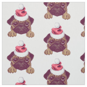 Tissu de Carlin de Noël adorable