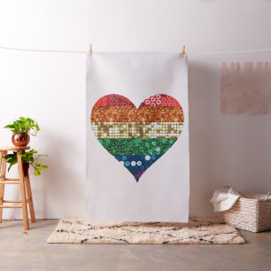 tissu de coeur arc-en-ciel lgbt